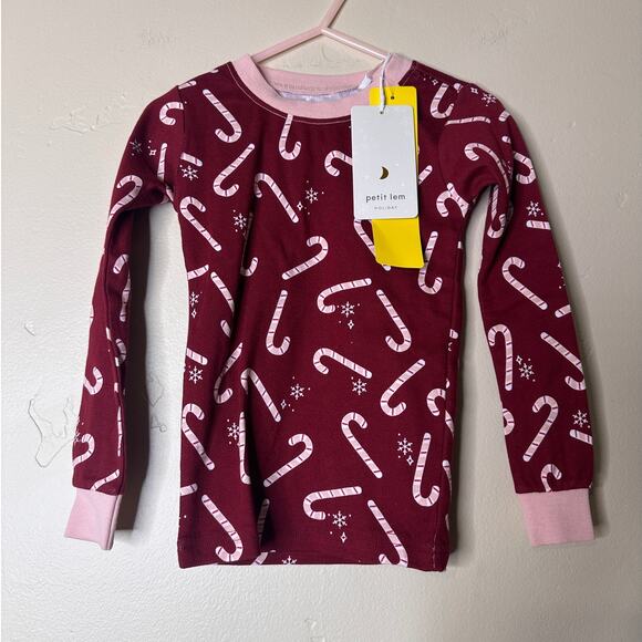 Bloomingdale's NWT Petit Lem Girls' Candy Cane Print Pajama Top 3T - Picture 3 of 7
